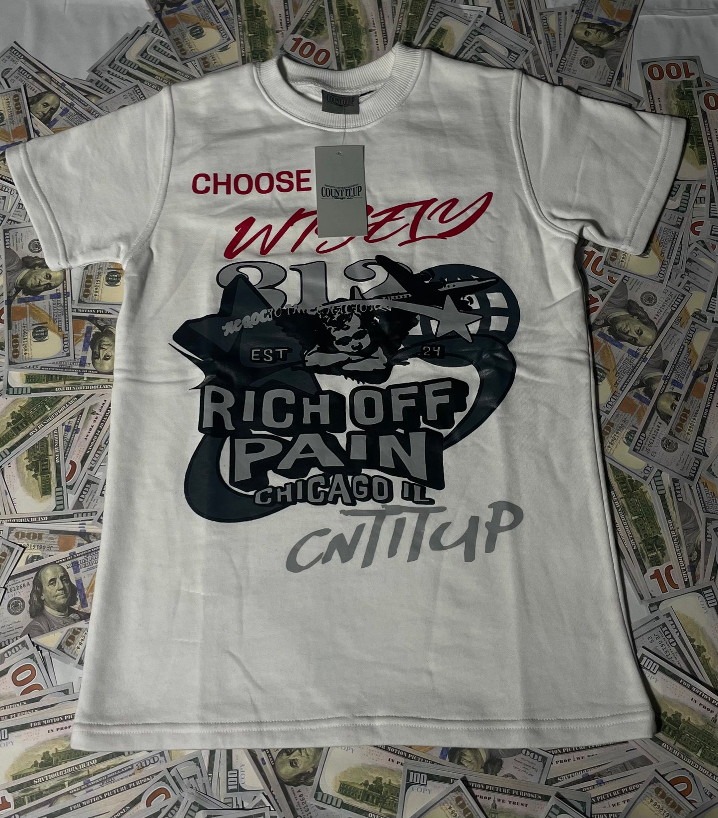 WHITE RICH OFF PAIN T SHIRT