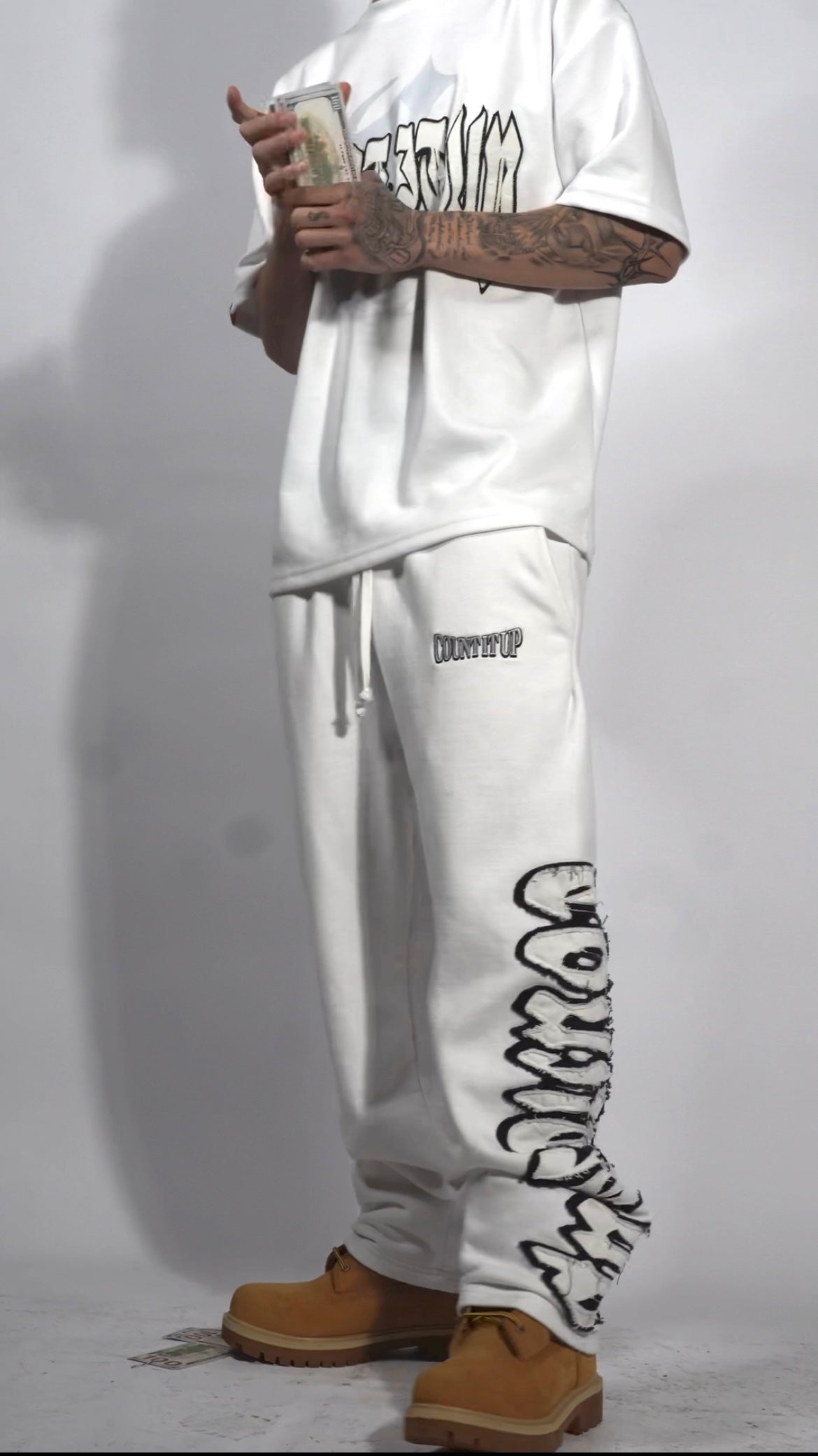 White Winter Joggers