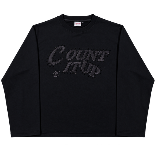 Black Rhine Stone Crew Neck